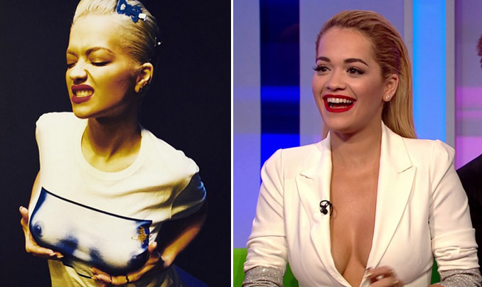 Rita Ora Beraksi Sugestif Dukung ´Anti Sensor Puting Payudara` di Internet